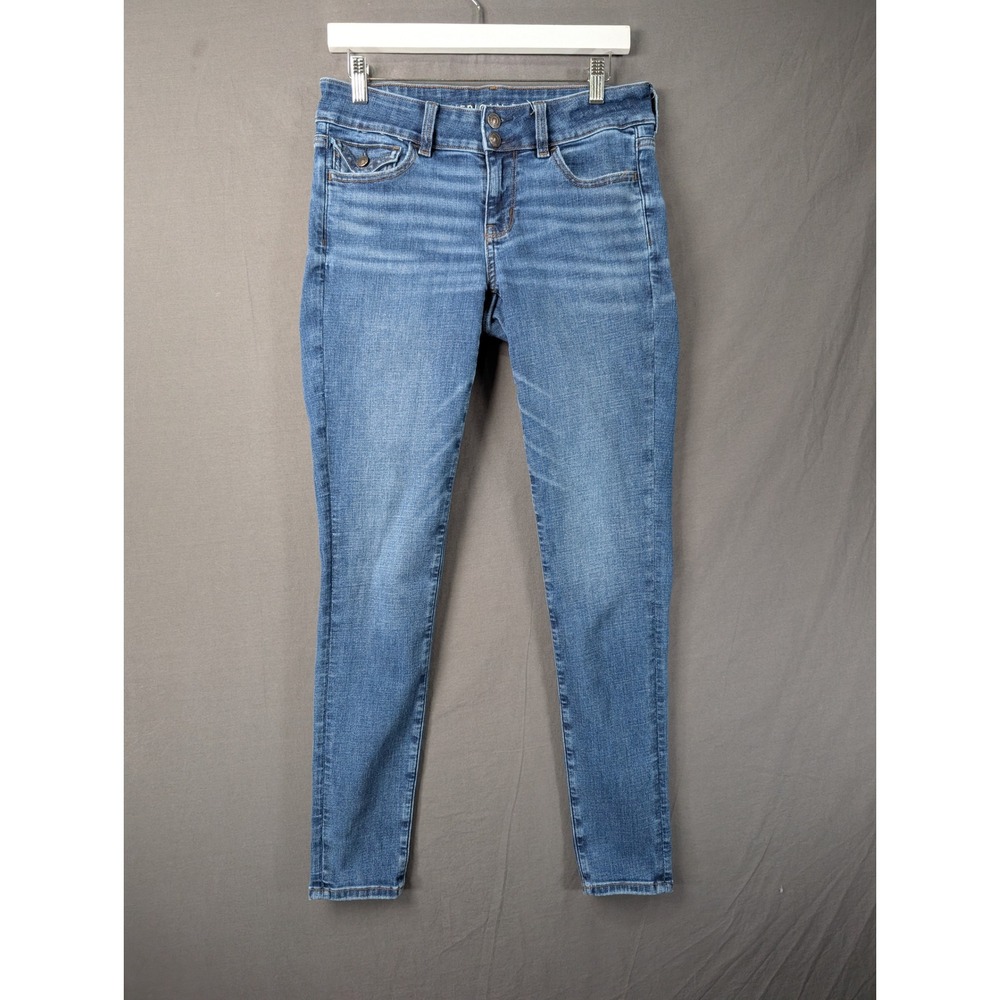 American Eagle Next Level Stretch Skinny Jeans Blue Size 8 Long 2885523704
